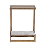Libra Interiors Alicia Two Tier Smoked Glass & Marble Side Table
