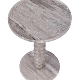 Libra Interiors Totem Beige Marble Side Table
