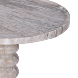 Libra Interiors Totem Beige Marble Side Table