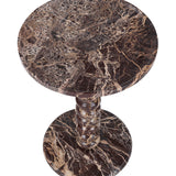 Libra Interiors Totem Red Marble Side Table