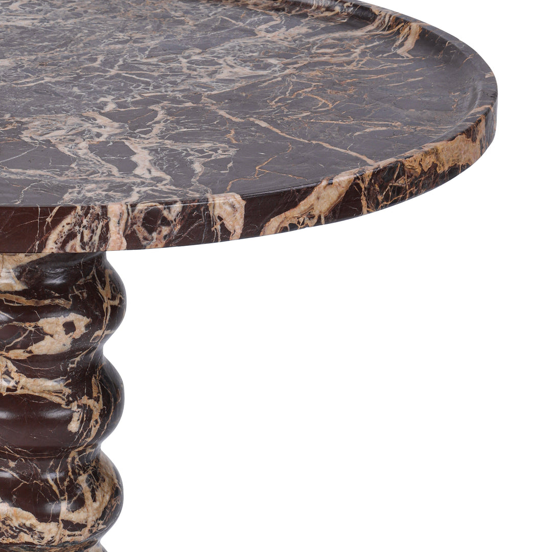 Libra Interiors Totem Red Marble Side Table