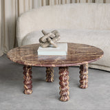Libra Interiors Totem Red Marble Coffee Table