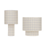 Libra Interiors Marlow Blue Check Linen Small Table Lamp