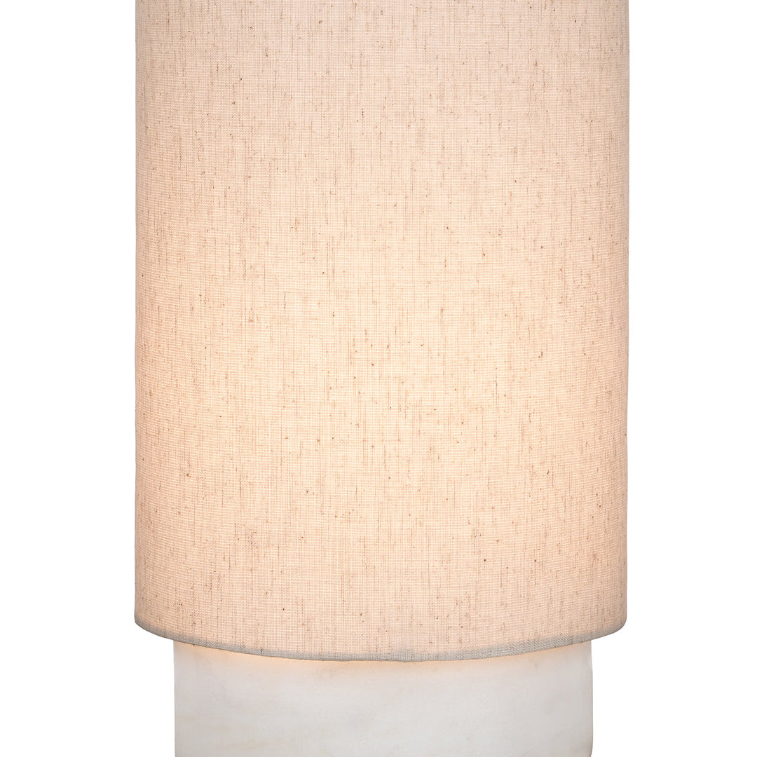 Libra Interiors Tawny Marble & Linen Table Lamp