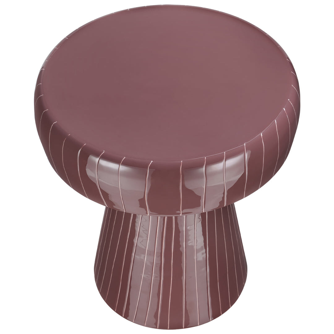 Libra Interiors Alvera Dusty Mauve Enamel Side Table