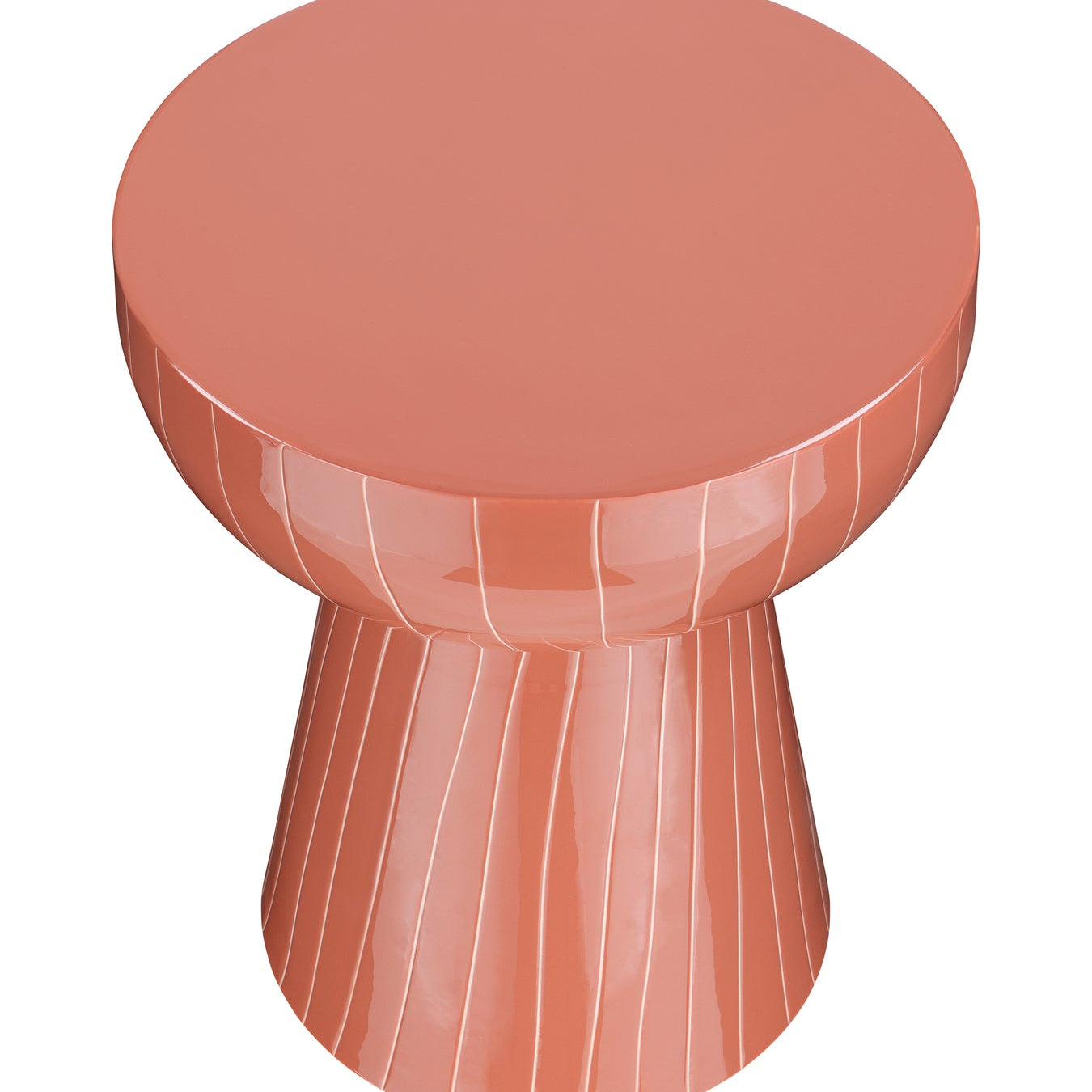 Libra Interiors Alvera Coral Stripe Enamel Side Table