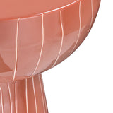 Libra Interiors Alvera Coral Stripe Enamel Side Table
