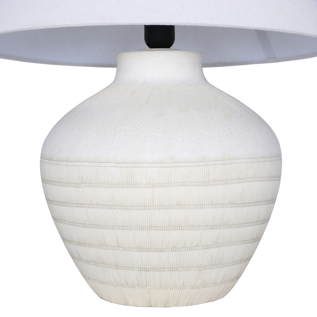 Libra Interiors Virelle Ceramic Large Table Lamp - White