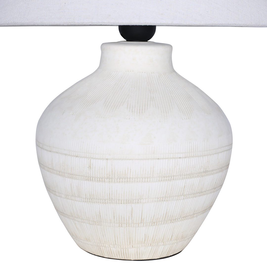 Libra Interiors Virelle Ceramic Table Lamp - White