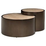 Richmond Interiors Ronson Set of 2 Coffee Table in Beige – Modern Nesting Tables