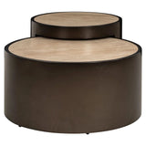 Richmond Interiors Ronson Set of 2 Coffee Table in Beige – Modern Nesting Tables