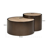 Richmond Interiors Ronson Set of 2 Coffee Table in Beige – Modern Nesting Tables