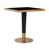 Richmond Interiors Roca Black Marble & Gold Square Dining Table | 70 Cm