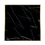 Richmond Interiors Roca Black Marble & Gold Square Dining Table | 70 Cm
