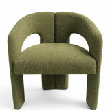 Oscar Dark Green Fabric Boucle Dining Chair