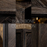 Richmond Interiors Blackbone Brass Black Rustic Oak Wood Desk