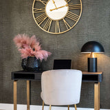 Richmond Interiors Blackbone Brass Black Rustic Oak Wood Desk