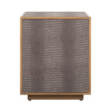 Richmond Interiors Classio Brushed Gold Snake Pattern Bedside Table | 3 Drawers
