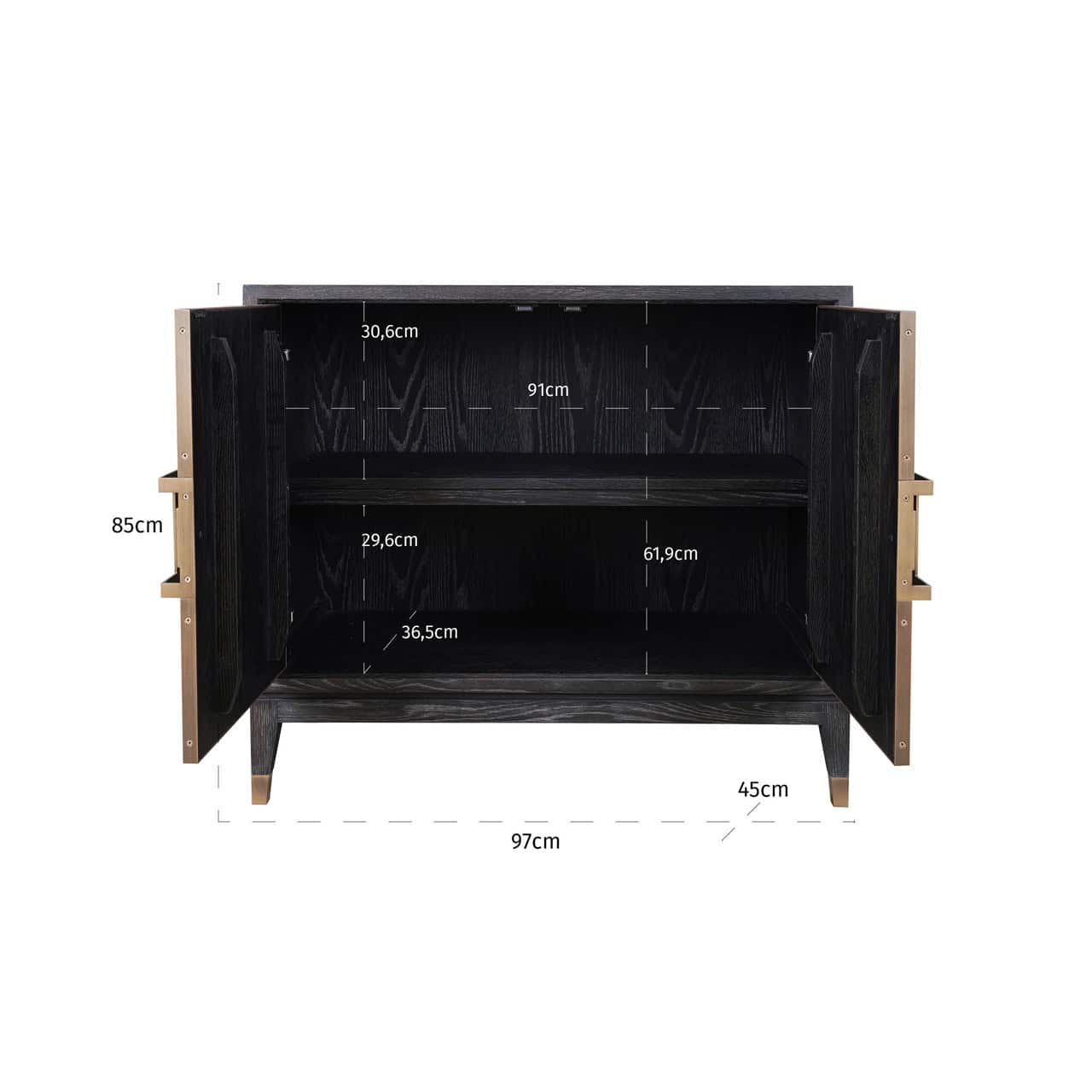 Richmond Interiors Bloomville Shagreen Faux Leather 2 Door Sideboard