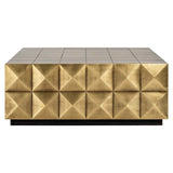Richmond Interiors Collada Brushed Gold Geometric Pyramid Square Coffee Table