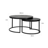 Richmond Interiors Catana Black Mango Wood Coffee Table Nest | Set of 2