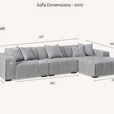 The Leonard Cloudy Grey Boucle Right Hand Corner Premium Sofa Cloudy Grey Boucle Fabric