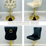 Valentino Cream Gold Ring Knocker Quilted Back Plush Velvet Gold Bar Stool