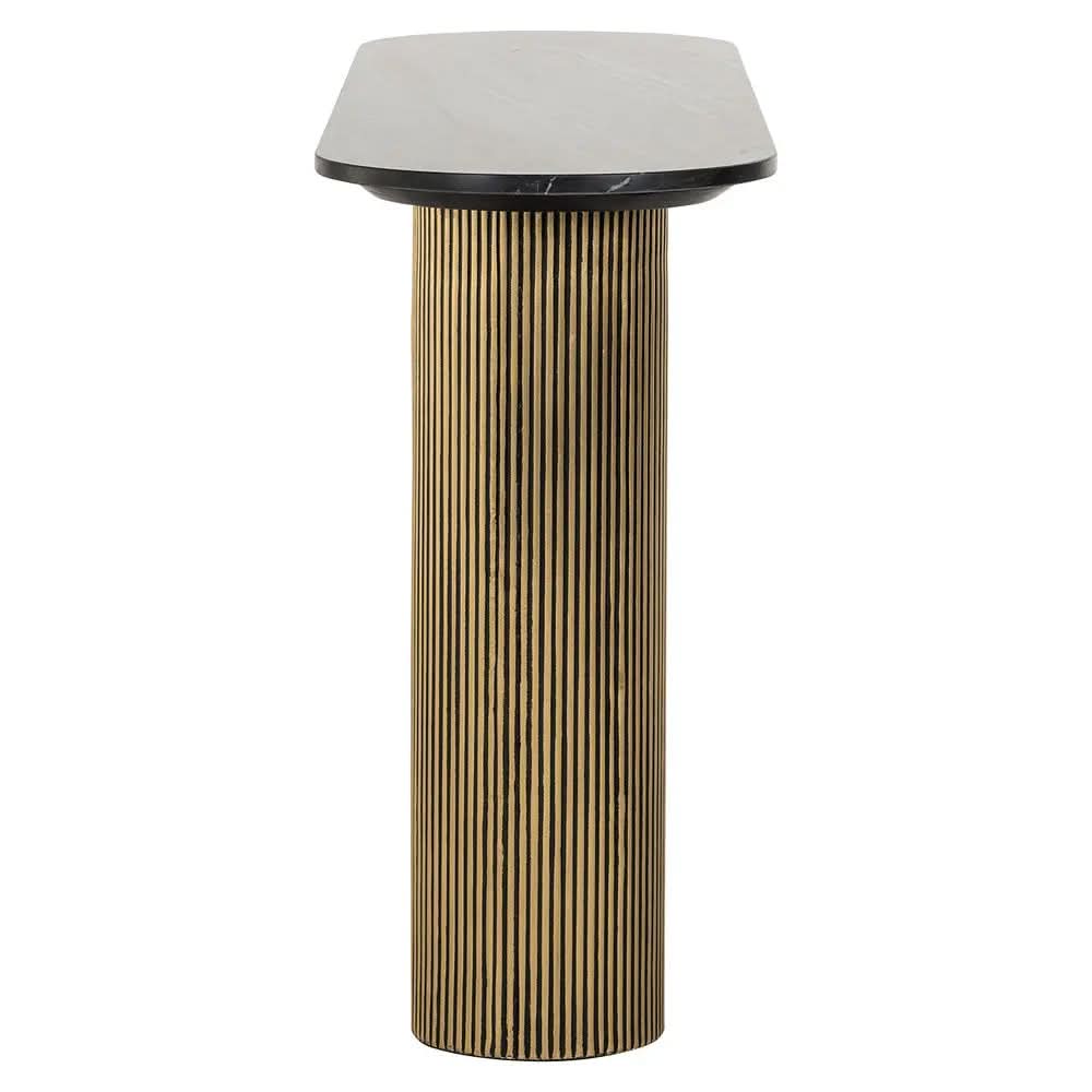 Richmond Interiors Dayton Designer Console Table in Black & Gold