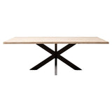 Richmond Interiors Avalon Beige Travertine Rectangle Dining Table | 8 Seater