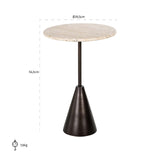 Richmond Interiors Avalon Bronze & Beige Travertine Round Side Table