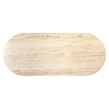 Richmond Interiors La Cantera Organic Beige Travertine Oval Dining Table | 8 Seater