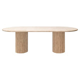 Richmond Interiors La Cantera Organic Beige Travertine Oval Dining Table | 8 Seater