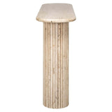 Richmond Interiors La Cantera Organic Beige Travertine Oval Console Table
