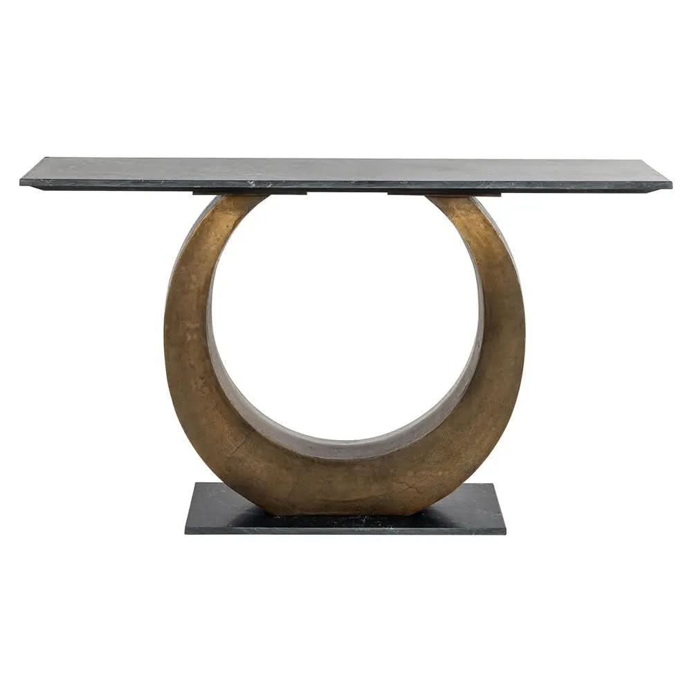 Richmond Interiors Luna Console Table in Black/Gold