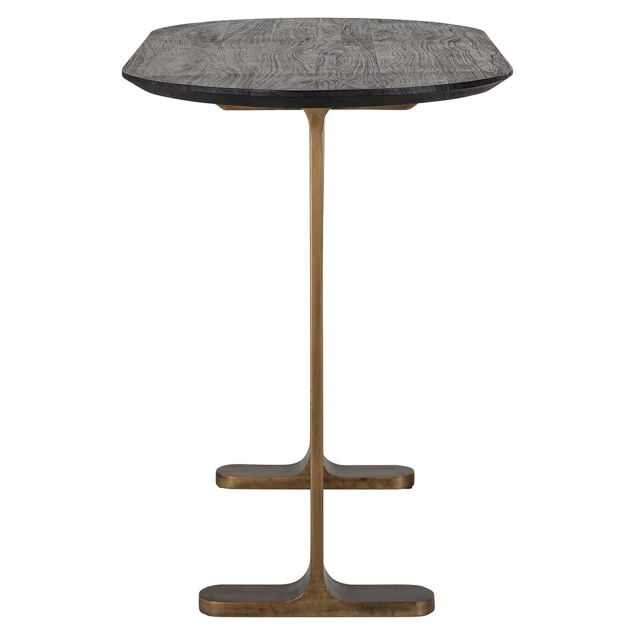 Richmond Interiors Revelin Bronze & Black Rustic Oval Bar Table