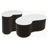 Richmond Interiors Mayfield Brown & White Marble Coffee Table | Set Of 2