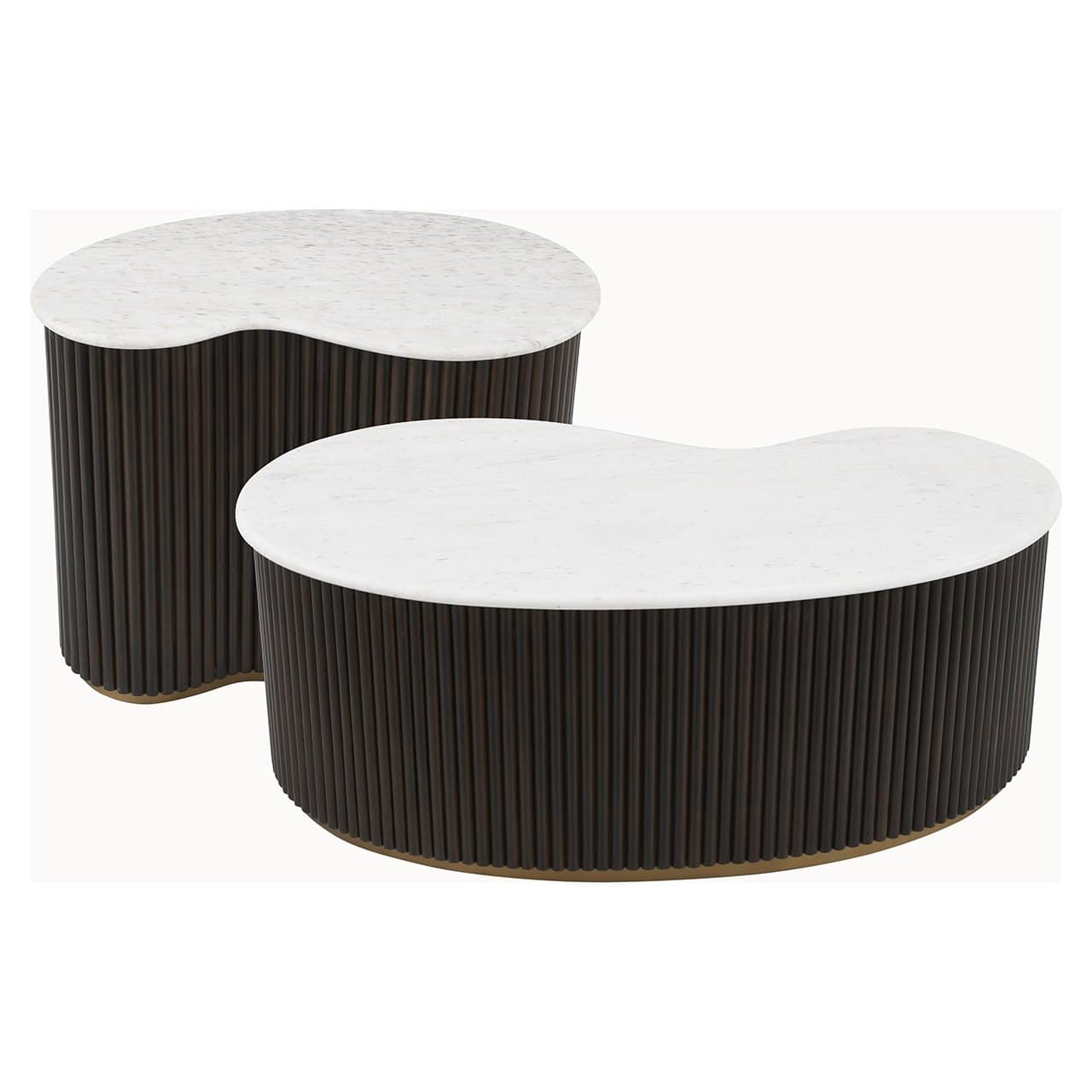 Richmond Interiors Mayfield Brown & White Marble Coffee Table | Set Of 2