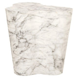 Richmond Interiors Rockyard Faux White Marble Side Table