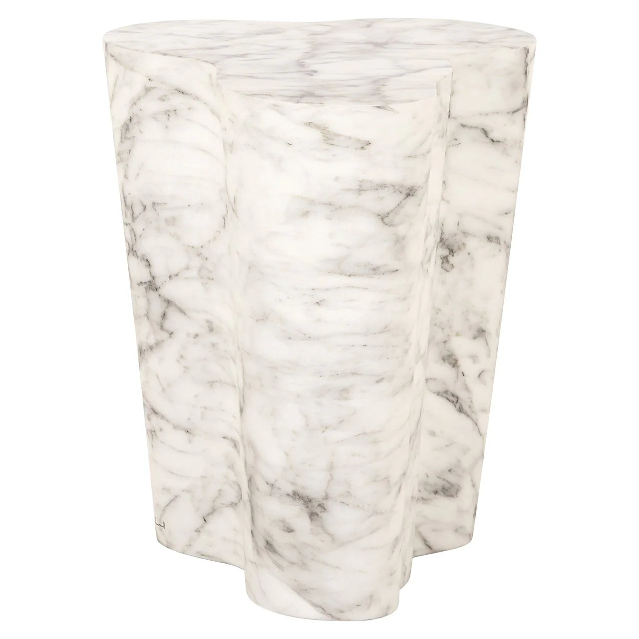 Richmond Interiors Rockyard Faux White Marble Side Table
