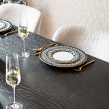 Richmond Interiors Fairmont Dark Coffee Black Oak Wood Dining Table | 10 Seater