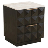 Richmond Interiors Claremont Brown 2 Drawer Bedside Table