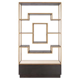 Richmond Interiors Claremont Gold & Brown Oak Wood Display Unit