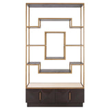 Richmond Interiors Claremont Gold & Brown Oak Wood Display Unit