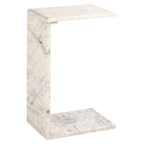 Richmond Interiors Tovek White Marble C Shape Side Table
