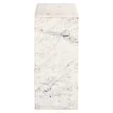 Richmond Interiors Tovek White Marble C Shape Side Table