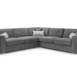 Naples Sofa Grey Fabric Large Corner Sofa