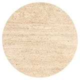Richmond Interiors Hampton Black Wood & Beige Travertine Round Side Table