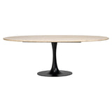 Richmond Interiors Hampton Beige Travertine Oval Dining Table | 8 Seater