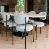 Richmond Interiors Hampton Beige Travertine Oval Dining Table | 8 Seater