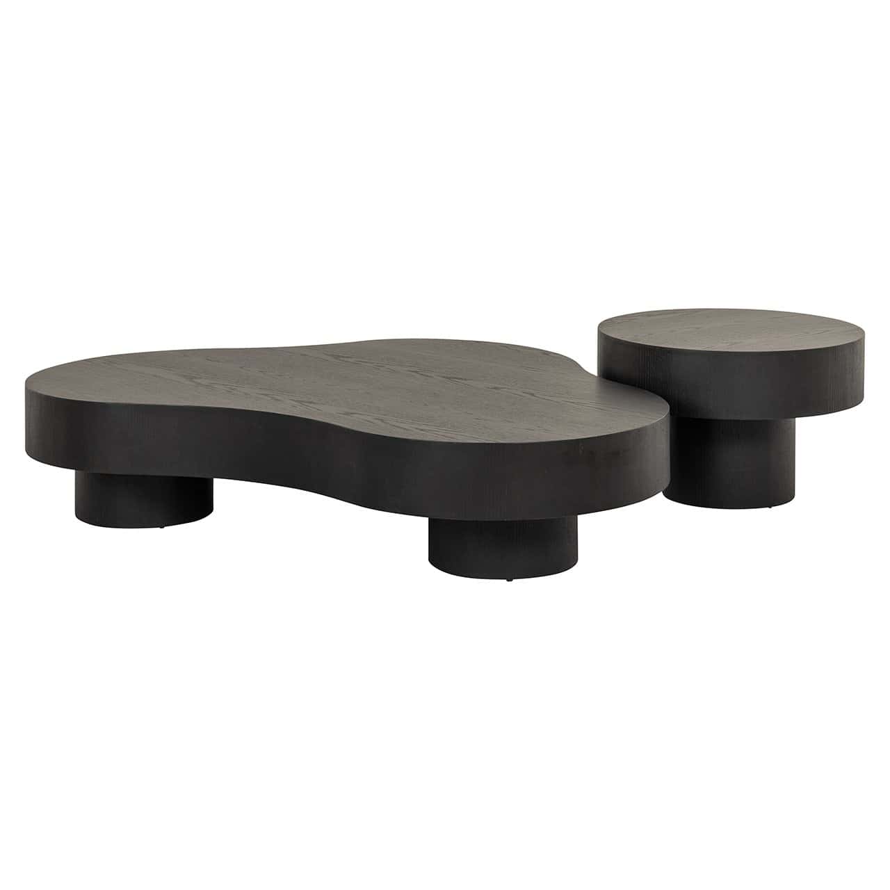 Richmond Interiors Bogor Black Oak Wood Coffee Table | Set Of 2